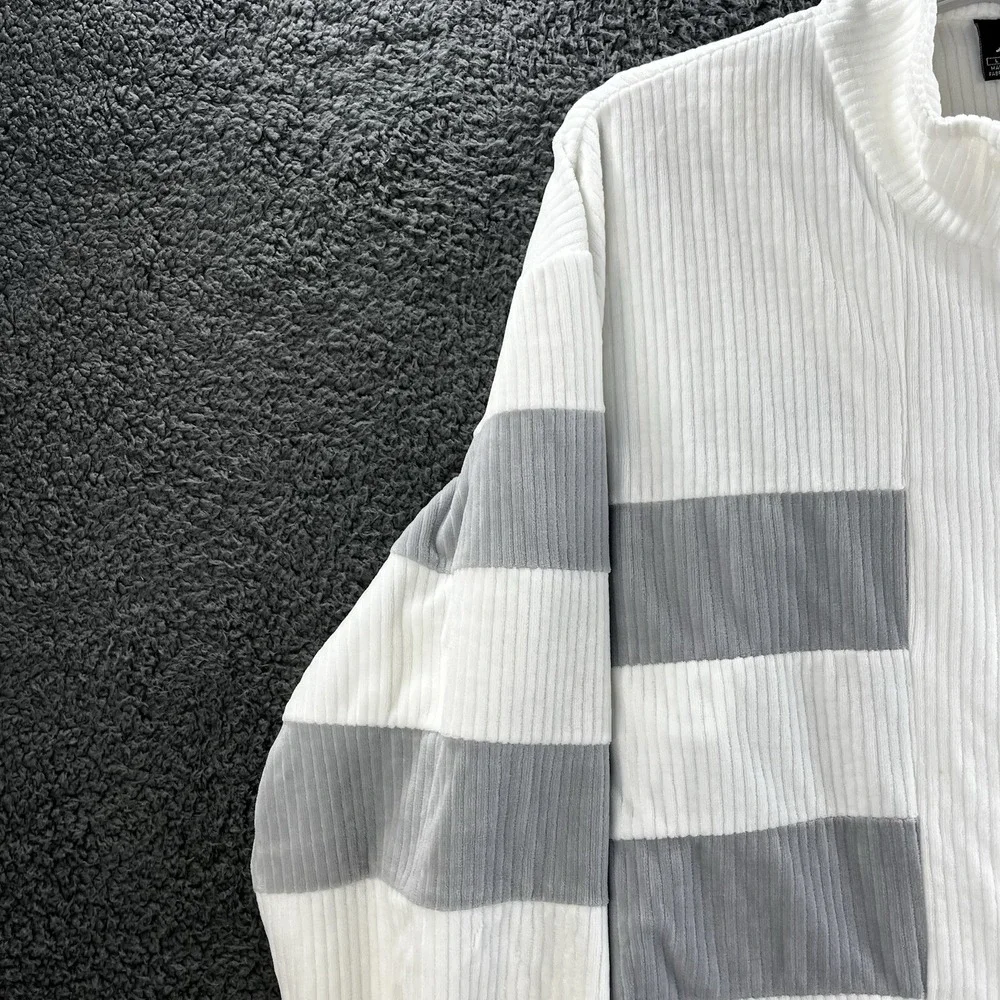 Air Jordan Sweater White Gray‎ Mens Large Color Block Track Jacket Full Zip Mock